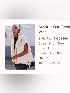 FP Movement by Free People Birch Tree Cream Sherpa Vest